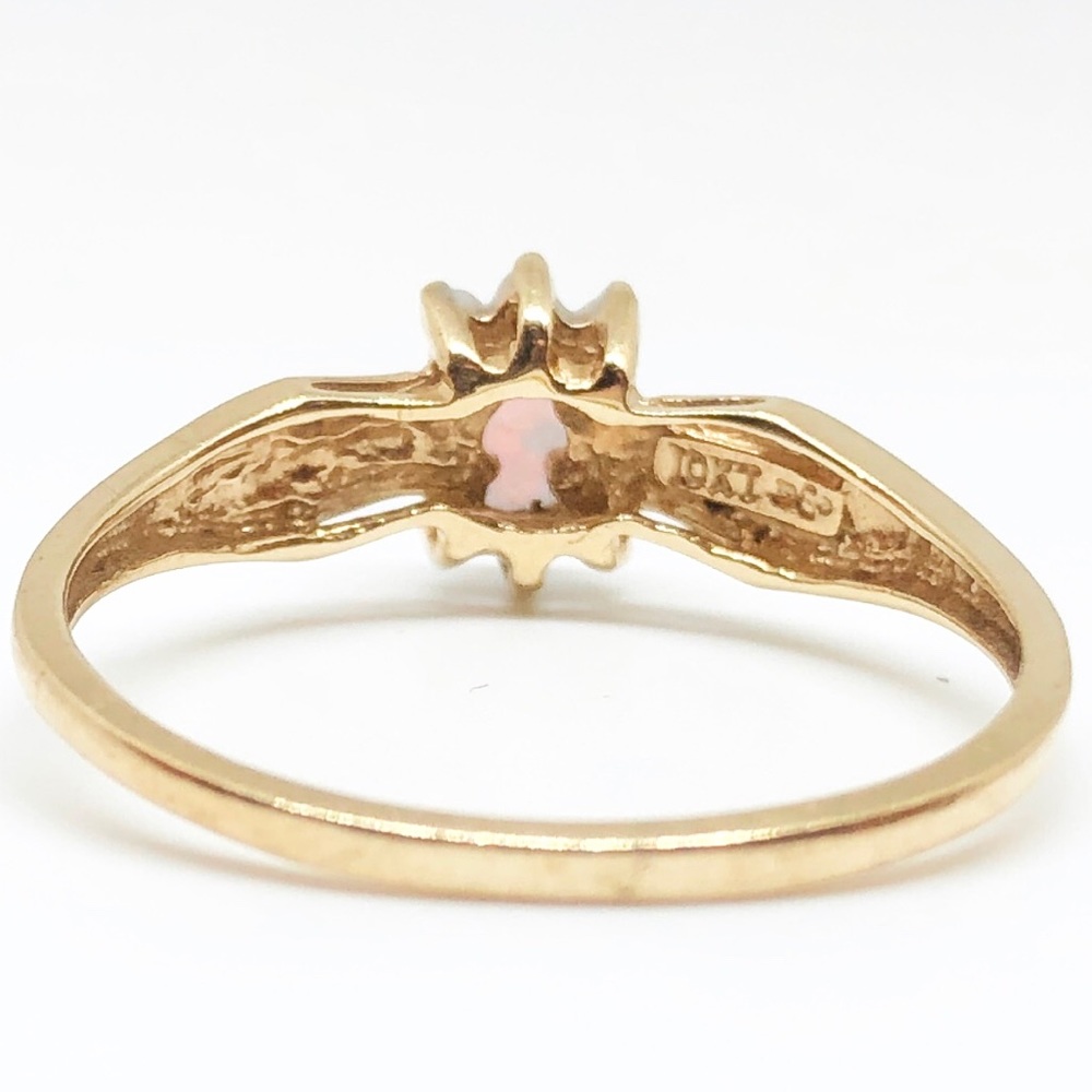 ❤️SOLD❤️ 10k Yellow Gold Genuine Opal Halo Ring - Picture 5 of 8